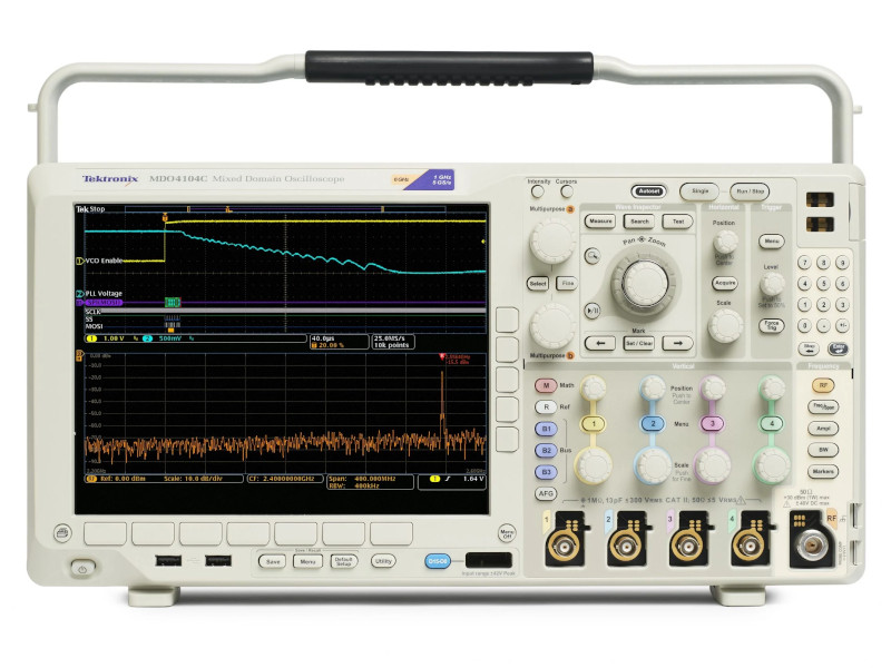 MDO4104C 4CH 1GHz Mixed domain oscilloscope, with 9kHz-3GHz spectrum analyser